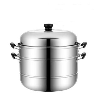 Stainless Steel Steamer Soup Pot Hot Pot Multifunctional Gift Pot Induction Cooker Universal Double Layer Thickened Binaural Factory Direct Supply