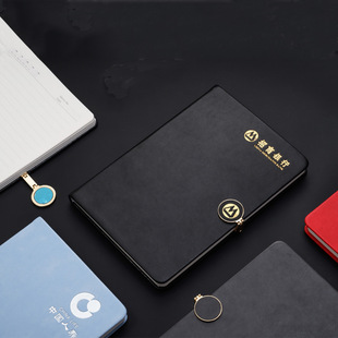 A5 High-end Business Office Notebook Creative Round Button Notepad Simple Ppaperback Gift Set Printable Logo