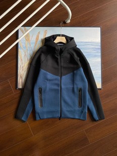 Jacket Men's Spring and Autumn New Sports Running Knitted Hooded Top Fashionable Stitching Casual Jacket Zipper Shirt 8454