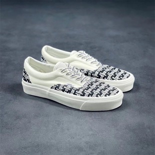 fog Letter Print Anaheim Checkerboard Canvas Shoes Men's and Women's Shoes Sneakers Authentic 44 DX