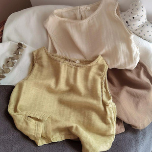 Soft beyond imagination ~ good quality South Korea baby's Mori cotton thin sleeveless vest top summer