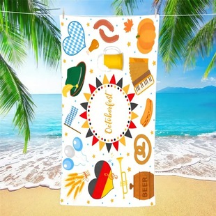 Cross-border cartoon giraffe printed pattern beach towel seaside swimming bath towel sports fitness towel factory direct sales