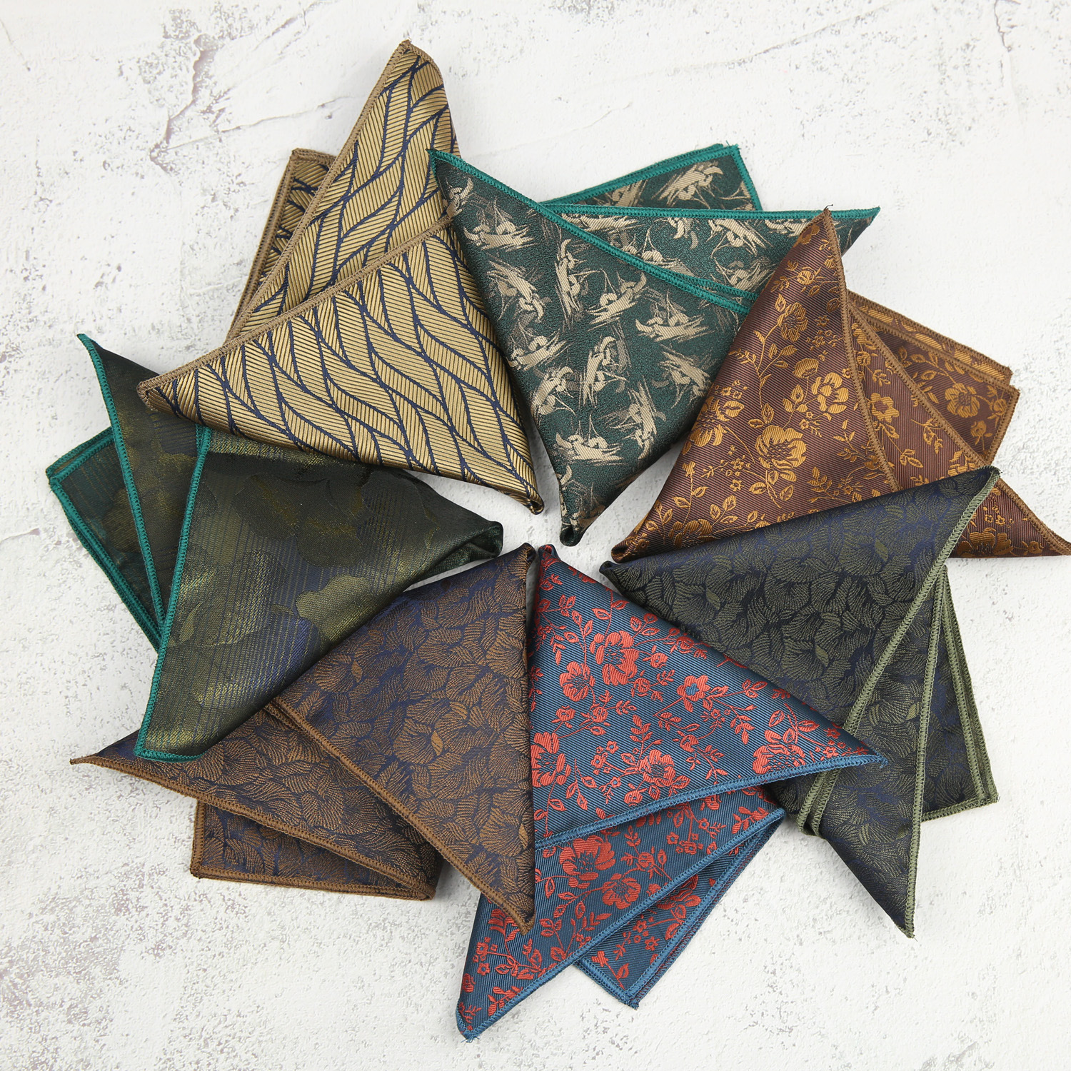 Vintage Men's Suit Pocket Square Square Square Breast Square Handkerchief suit Suit Accessories Wine Red brown Gentleman Korean Style