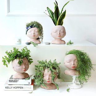 Resin flowerpot creative fleshy flowerpot balcony decoration cute potted plant ornaments bonsai