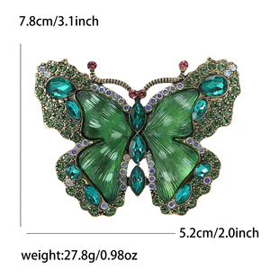 New Heavy Industry High-grade Alloy Rhinestone Big Butterfly Brooch Fashion All-match Women's Clothing Corsage Jewelry Pin
