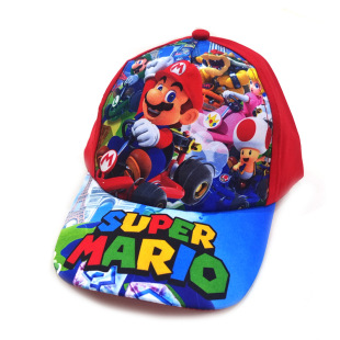Cross Border Super Mary Mario Children Cartoon Baseball Cap Boys and Girls Cute Mario Cap Sunshade Cap