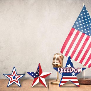 Трансграничная пятиконечная звезда День независимости США Деревянные ремесла Национальный день США Творческий рабочий стол Деревянные украшения