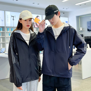 Brand men's and women's coat spring and autumn 2024 trend new three casual windproof sports top hooded jacket