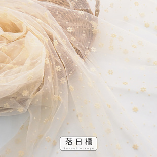 Snowflake Mesh Fabric Flocking Plum Blossom dress Top Clothing Women's Top Decorative Window Screen Mosquito Net Fabric