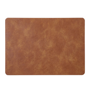 Nordic Retro Style Cowhide Pattern Placemat Waterproof and Oil-Proof PU Leather Placemat Heat Insulation Mat High-Level Custom LOGO