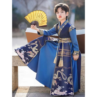 Мальчик Hanfu Новый весенний и осенний новый детский костюм Тан мальчик маленький мастер костюм китайский стиль