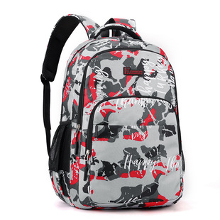 Handsome Junior Senior high school Schoolbag for Boys Grade Three to Six Super Light Large Capacity Camouflage Backpack