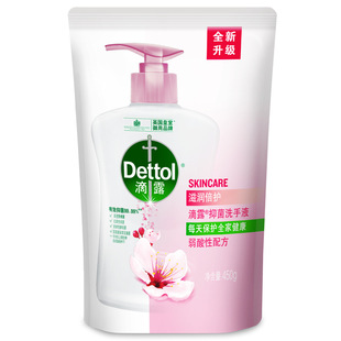 Dettol/Капли здорового бактериостатического очищающего средства для рук для домашних студентов и детей Увлажнение 450 г + 450 г Мягкая Чистящая партия