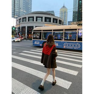 Cowhide version ~ Su Yinyin with miu leather retro lace thick bottom thick heel Lefu shoes women's Joker small leather shoes