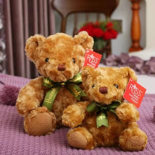 New Rose Velvet Teddy Bear Little Bear Plush Toy Silk Scarf Teddy Bear Doll Little Bear Doll Cloth Doll Gift
