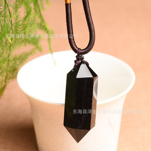 Natural Crystal Various Styles Single and Double Pointed Six-Prism Small Pendant Ethnic Style Couple's First Jewelry Necklace Gift