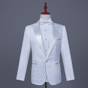 Men's Suit Hot Colored Diamond Suit suit Host Art Examination MC Chorus Dress Danxi Stage Performance Dress