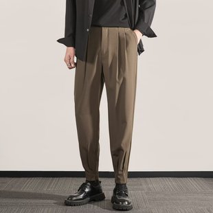 Korean Style Ins Leg Small Pants Men's Autumn Dipped Nine-point Casual All-match Small Pants Harlan Pants Men's