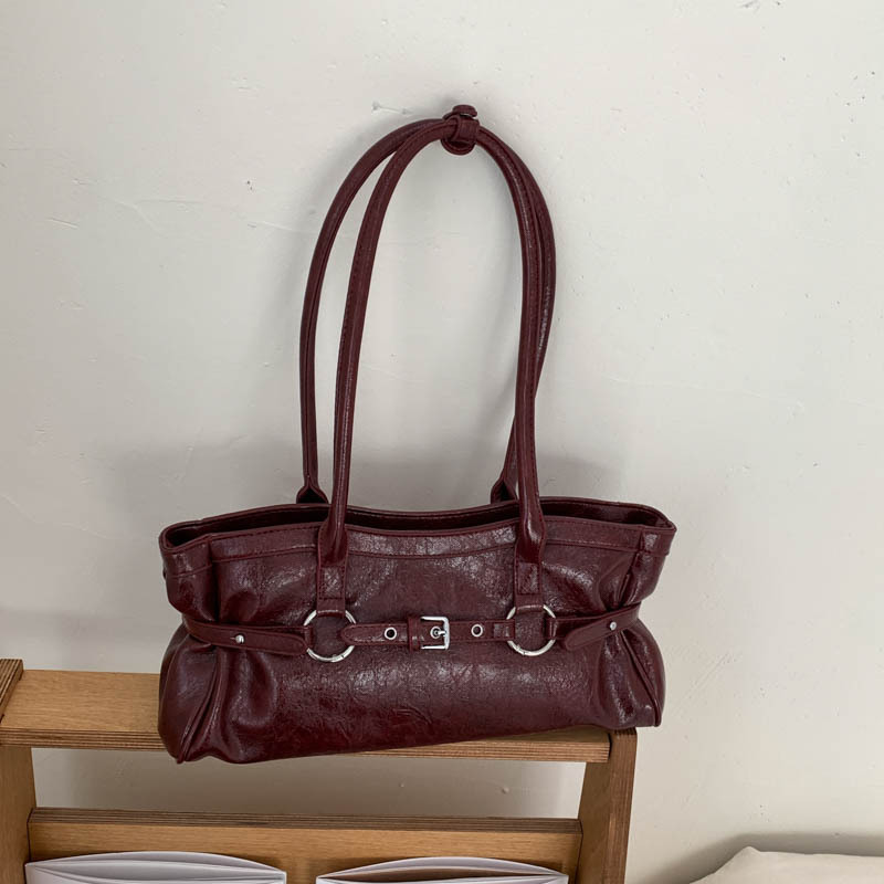 Luxury Retro High-End Shoulder Bag for Women, 2026 New Style, Spicy Girl Style, Large Capacity Commuter Tote Bag
