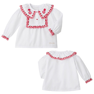 Spot miki children's clothing CS girls cartoon bunny flower doll collar long sleeve shirt princess style shirt
