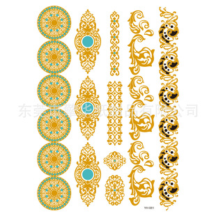 TEMU cross-border Middle East Europe and the United States best-selling bronzing tattoo metal stickers music festival summer arm stickers