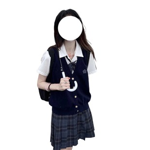 Меньше глаз Acanagawa College Летний трикотаж jk кардиган жилет униформа свитер жилет серый пальто ранняя осень