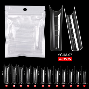 Cross-border nail nail mold crystal extension paperless holder fast phototherapy extension nail piece 60 pieces bag extension glue suit