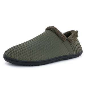 2024 cross-border new soft skin thick warm hot home men's cotton shoes fashion fly woven breathable cotton mops