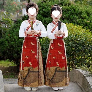 Hanfu Boys and Children's Horse Face Skirt suit 2025 New Style Performance Costume Girls Chinese Style Guoxue Performance Costume
