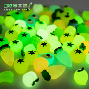 Micro landscape simulation luminous fruit and vegetable food and play blind bag DIY hairpin ring decoration accessories Mini small ornaments