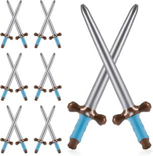 Cross Border in stock Inflatable Weapon Pirate Sword Samurai Sword Children's Toy Blowing Long Sword Axe Manuscript