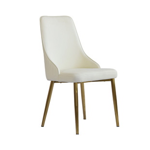Modern PU sponge filled dining chair with solid wood metal legs