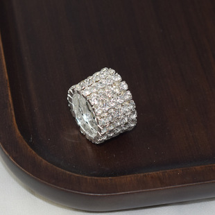 Korean multi-row Rhinestone ring elastic ring diamond ring mixed batch elastic ring Foreign Trade wish wholesale