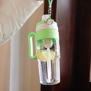 Summer large-capacity handle cup high-value plastic cup outdoor portable sports water cup car cup pipette cup