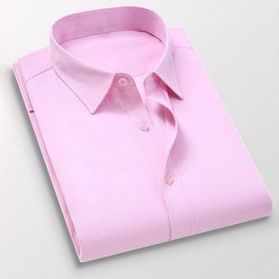 Big Belly Shirt Men's Plus Large Size Men's Long-Sleeved Shirt Business Casual Fatty Solid Color Non-Ironing Men's Shin Clothes