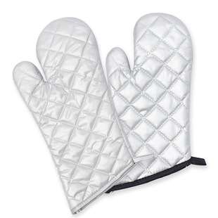 Thickened and Lengthened Silver Anti-scalding Household Commercial Oven Heat Insulation High Temperature Gloves Baking Anti-scalding Oven Gloves