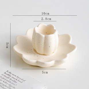 Shumen retro black ceramic candlestick dining table atmosphere decoration home decoration aromatherapy candle holder decoration props