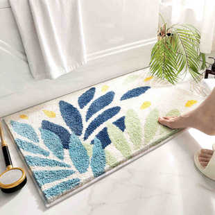 Small Fresh Bathroom Floor Mat Amazon Cross-border Imitation Cashmere Dirty Resistant Foot Mat Household Toilet Water Absorbent Non-slip Floor Mat