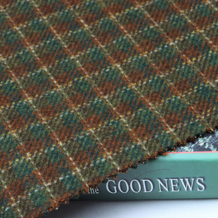 British Style Wool Plaid Suit Uniform Jacket Skirt Autumn and Winter Double-Sided Plaid Wool Fabric