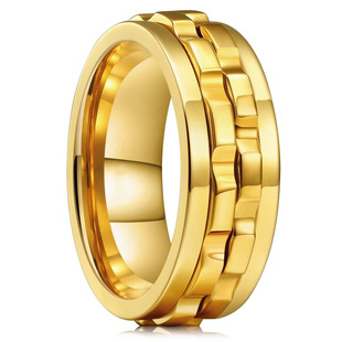 New cross-border hot-selling niche decompression anti-anxiety gear ring men's trend rotatable ring manufacturers wholesale