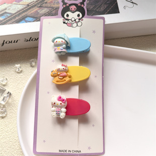 Свежий Hello Kitty овальный клип Сладкая девушка сломана заколка для волос