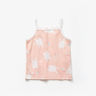 Girls' Summer Top Girls' Baby Girls' Sling Summer Thin Baby Vest Pure Cotton Printed T-Shirt Ins Style Wholesale