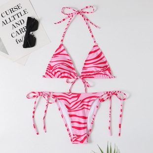 bikini 2022 European and American New Sexy ins Striped Strap Strap bikini Women's Swimsuit AliExpress