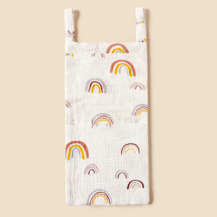 Baby Cotton Bedside Hanging Bag Double Crepe Baby Toy Diaper Storage Bag Children's Multifunctional Storage Bag