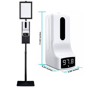 With Billboard Retractable Touch-Free Automatic Sensor Temperature Measurement Hand Washing and Disinfection All-In-One Machine with Bracket