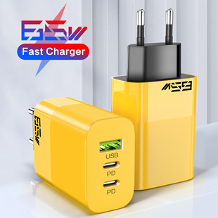 Трансграничная быстрая зарядная головка 65W Двойной TYPE-C USB Muri PD Быстрая зарядка США европейская зарядная головка CCA зарядное устройство