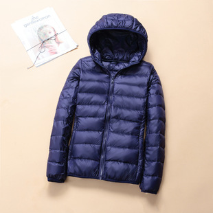 Large size light down jacket for middle-aged and elderly women's short hooded stand collar warm down jacket women's coat