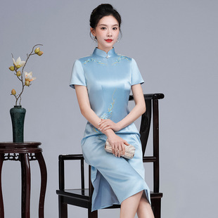 New Arrival Petit Happy Mother-in-law Wedding Dress Elegant and Generous Wedding Improved Cheongsam Elegant Dress