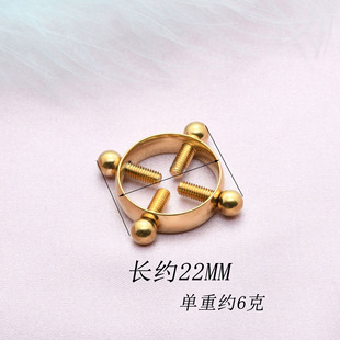 Factory wholesale stainless steel round breast ring human body puncture jewelry non-perforated cross-border breast ring metal vacuum plating