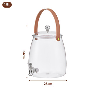 Large Capacity Refrigerator with Faucet Cold Water Kettle Fruit Tea Herbal Water Kettle Household Water Beverage Barrel Ice Water Cup Juice